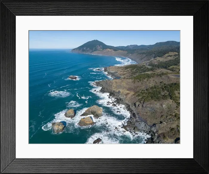 Framed Print : Afternoon sunlight shines on the scenic southern coast of Oregon. This rugged region is found in the Samuel H. Boardman State Scenic Corridor Framed Print : Afternoon sunlight shines on the scenic southern coast of Oregon. This rugged region is found in the Samuel H. Boardman State Scenic Corridor