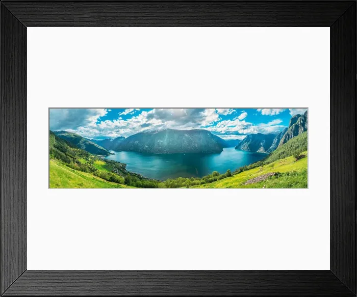 Framed Print : Sogn And Fjordane Fjord, Norway. Panorama Panoramic View Of Amazing Fjord Sogn Og Fjordane. Summer Scenic View Of Famous Natural Attraction Landmark A Framed Print : Sogn And Fjordane Fjord, Norway. Panorama Panoramic View Of Amazing Fjord Sogn Og Fjordane. Summer Scenic View Of Famous Natural Attraction Landmark A