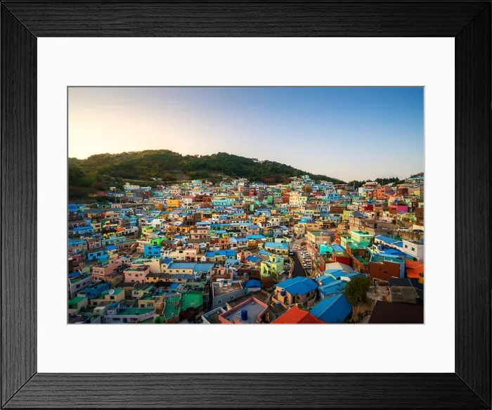 Framed Print : Panorama view of Gamcheon Culture Village located in Busan city of South Korea. Tourism, summer holiday, or sightseeing Busan landmark concept Framed Print : Panorama view of Gamcheon Culture Village located in Busan city of South Korea. Tourism, summer holiday, or sightseeing Busan landmark concept