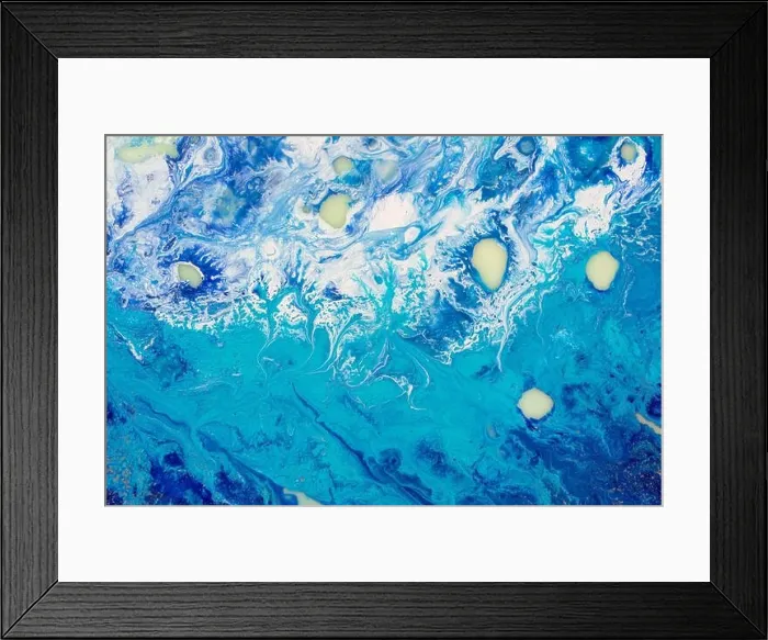 Framed Print : New painting background in your adorable blue tone Framed Print : New painting background in your adorable blue tone