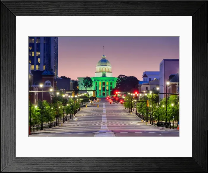 Framed Print : Montgomery, Alabama, USA with the State Capitol Framed Print : Montgomery, Alabama, USA with the State Capitol