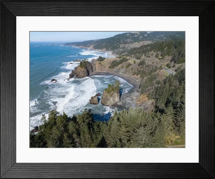 Framed Print : Afternoon sunlight shines on the scenic southern coast of Oregon. This rugged region is found in the Samuel H. Boardman State Scenic Corridor Framed Print : Afternoon sunlight shines on the scenic southern coast of Oregon. This rugged region is found in the Samuel H. Boardman State Scenic Corridor
