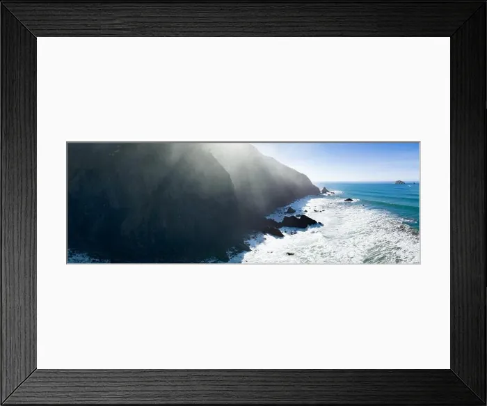 Framed Print : Afternoon sunlight shines on the scenic southern coast of Oregon. This rugged region is found in the Samuel H. Boardman State Scenic Corridor Framed Print : Afternoon sunlight shines on the scenic southern coast of Oregon. This rugged region is found in the Samuel H. Boardman State Scenic Corridor