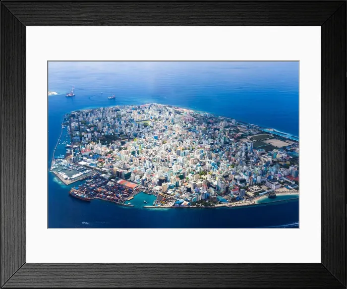 Framed Print : Male, Maldivian capital city from above. Aerial view Male Framed Print : Male, Maldivian capital city from above. Aerial view Male
