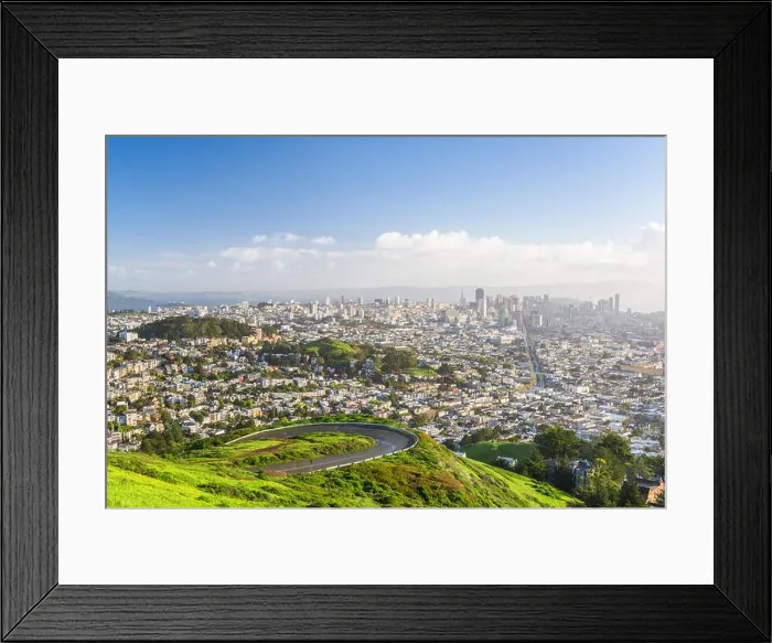 Framed Print : San Francisco, California, USA skyline from Twin Peaks in the morning Framed Print : San Francisco, California, USA skyline from Twin Peaks in the morning