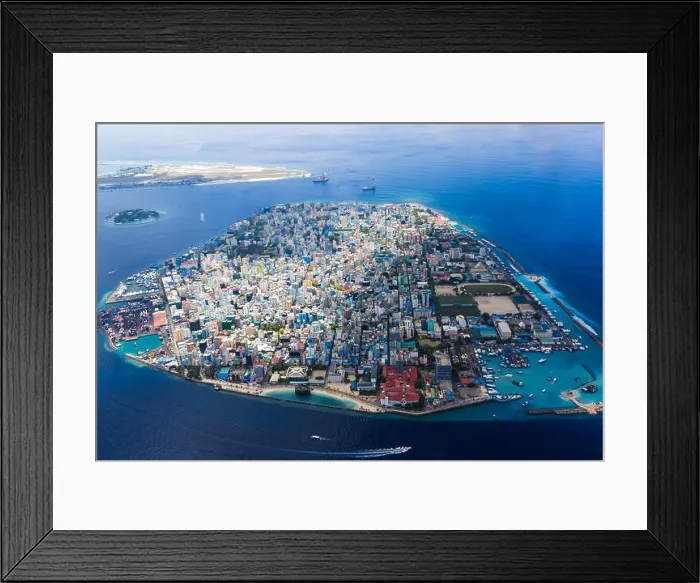 Framed Print : Male, Maldivian capital city from above. Aerial view Male Framed Print : Male, Maldivian capital city from above. Aerial view Male