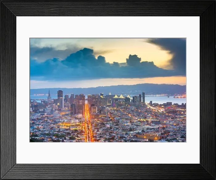 Framed Print : San Francisco, California, USA downtown skyline at dawn Framed Print : San Francisco, California, USA downtown skyline at dawn