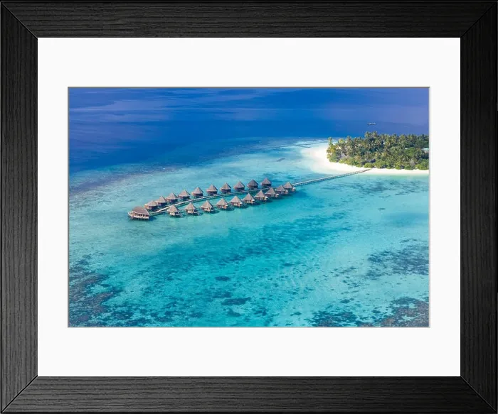 Framed Print : Aerial view on Maldives island Framed Print : Aerial view on Maldives island