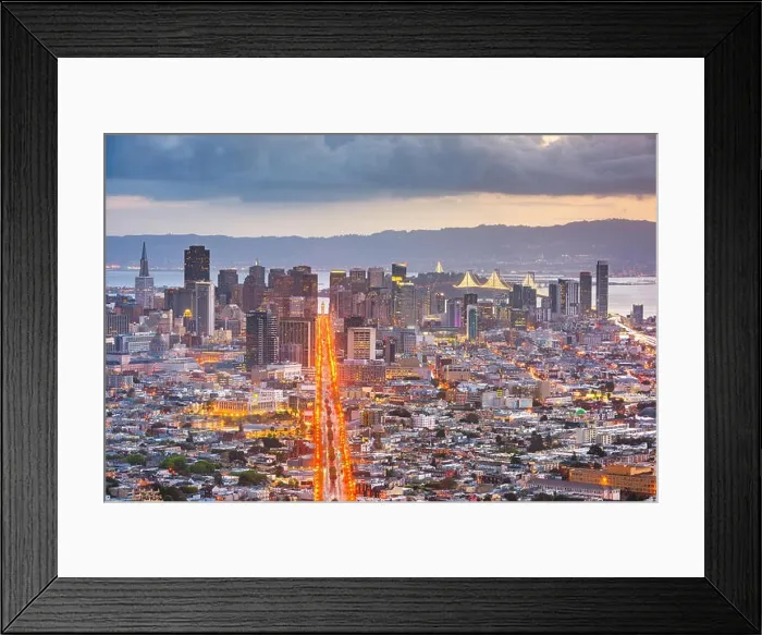 Framed Print : San Francisco, California, USA downtown skyline at dawn Framed Print : San Francisco, California, USA downtown skyline at dawn