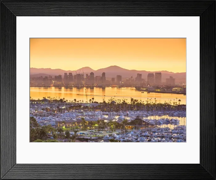 Framed Print : San Diego, California, USA cityscape over the bay Framed Print : San Diego, California, USA cityscape over the bay