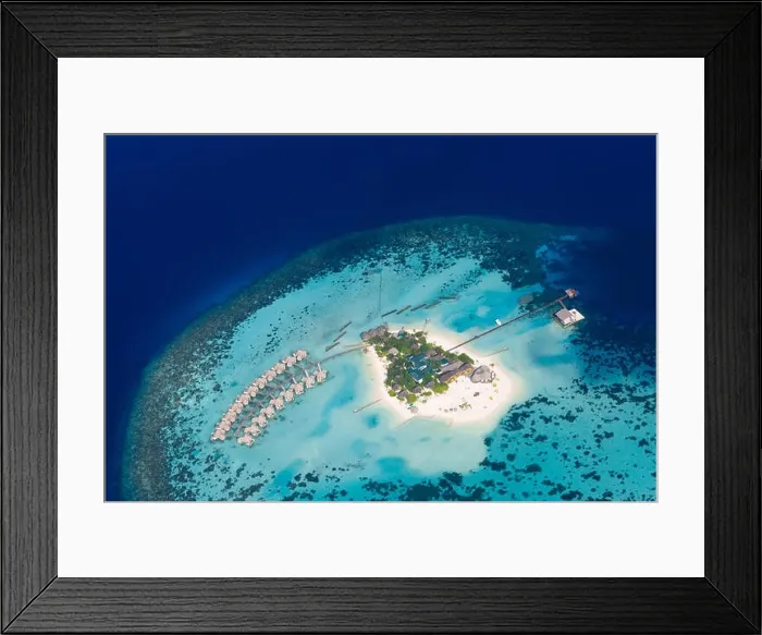 Framed Print : Aerial view on Maldives island Framed Print : Aerial view on Maldives island