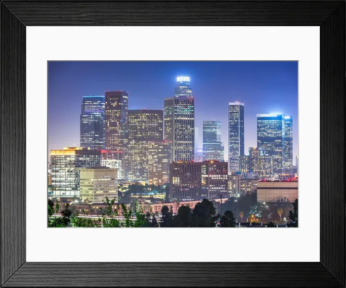 Framed Print : Los Angeles, California, USA downtown skyline at night Framed Print : Los Angeles, California, USA downtown skyline at night
