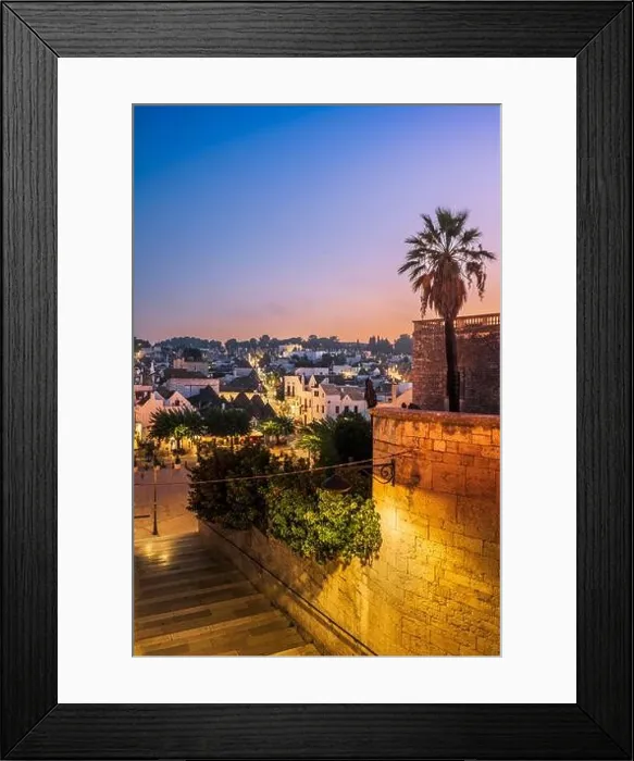Framed Print : Alberobello, Italy with Trulli houses at dusk Framed Print : Alberobello, Italy with Trulli houses at dusk