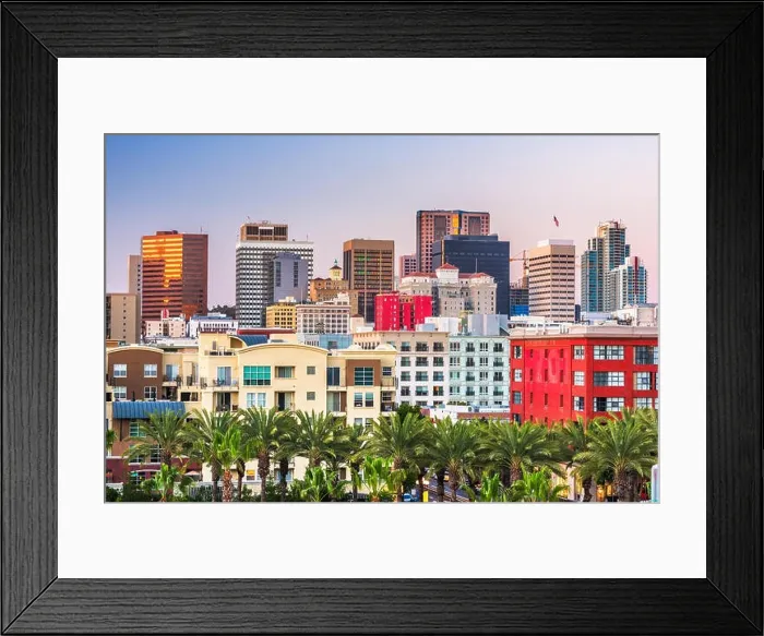Framed Print : San Diego, California, USA downtown cityscape at dusk Framed Print : San Diego, California, USA downtown cityscape at dusk