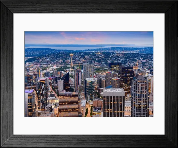 Framed Print : Seattle, Washington, USA downtown skyline at night Framed Print : Seattle, Washington, USA downtown skyline at night