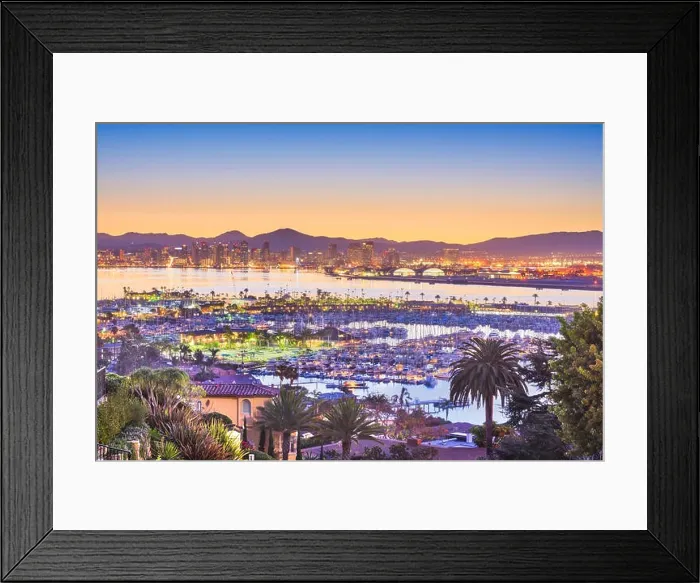 Framed Print : San Diego, California, USA cityscape over the bay Framed Print : San Diego, California, USA cityscape over the bay