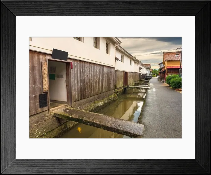Framed Print : Kurayoshi, Tottori, Japan old town streets and warehouses Framed Print : Kurayoshi, Tottori, Japan old town streets and warehouses