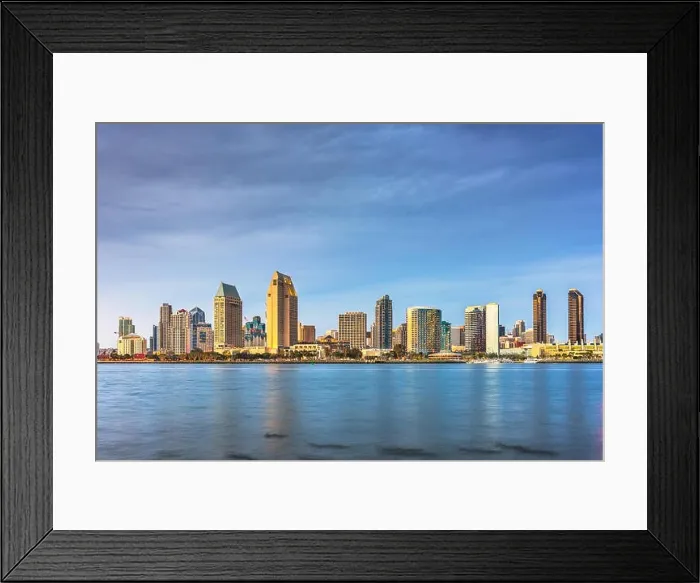 Framed Print : San Diego, California, USA downtown skyline at the Embarcadero Framed Print : San Diego, California, USA downtown skyline at the Embarcadero