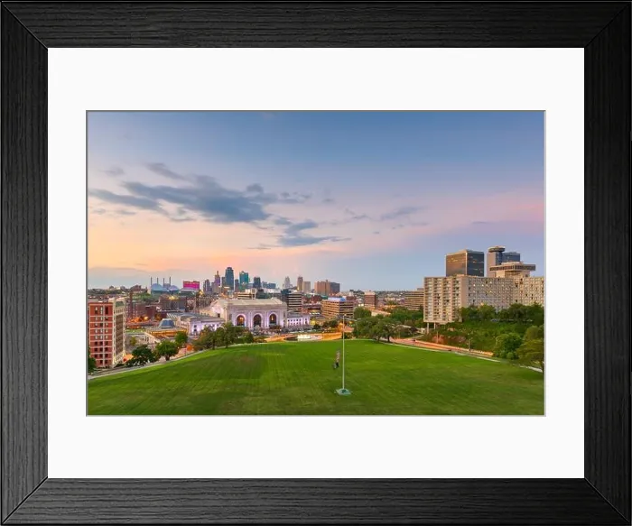 Framed Print : Kansas City, Missouri, USA downtown skyline with Union Station at dusk Framed Print : Kansas City, Missouri, USA downtown skyline with Union Station at dusk