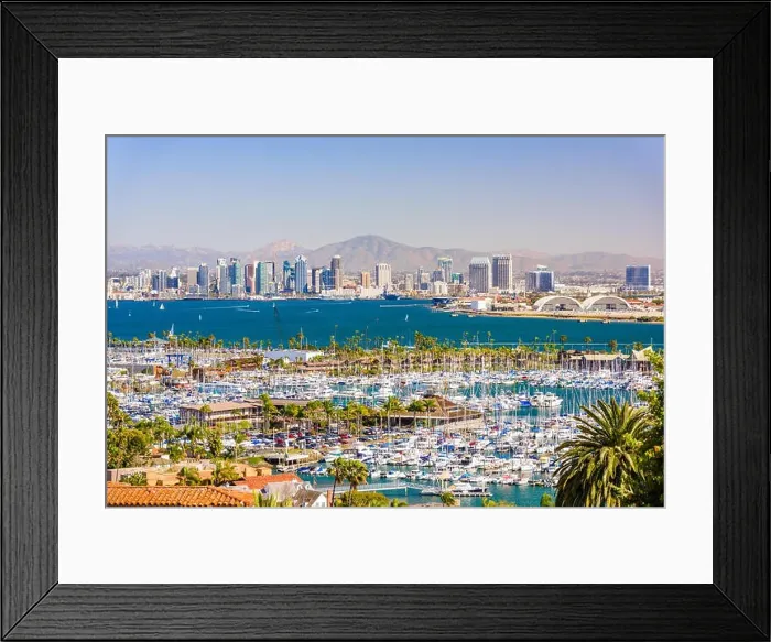 Framed Print : San Diego, California, USA cityscape over the bay Framed Print : San Diego, California, USA cityscape over the bay