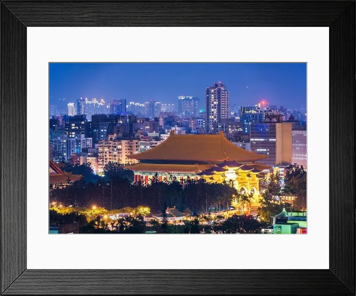 Framed Print : Taipei, Taiwan cityscape towards Liberty Square at twilight Framed Print : Taipei, Taiwan cityscape towards Liberty Square at twilight