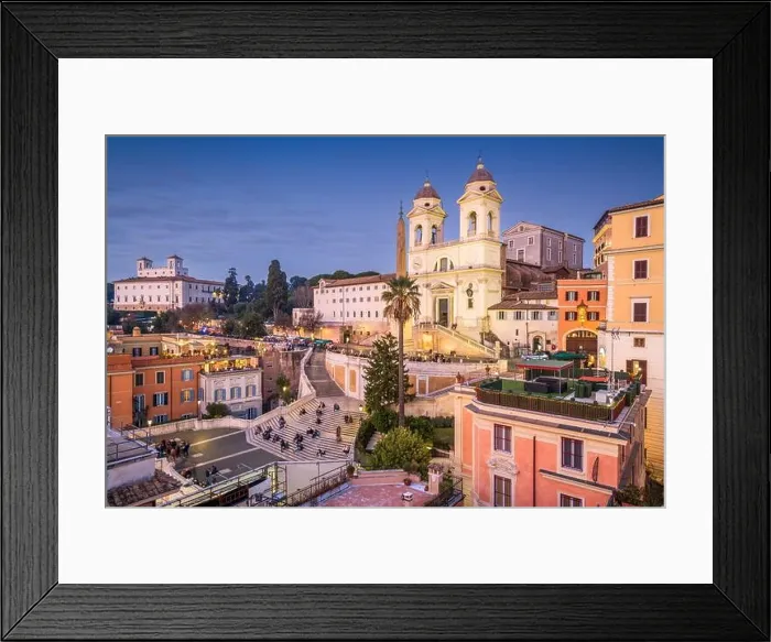 Framed Print : Rome, Italy overlooking the Spanish Steps at night Framed Print : Rome, Italy overlooking the Spanish Steps at night