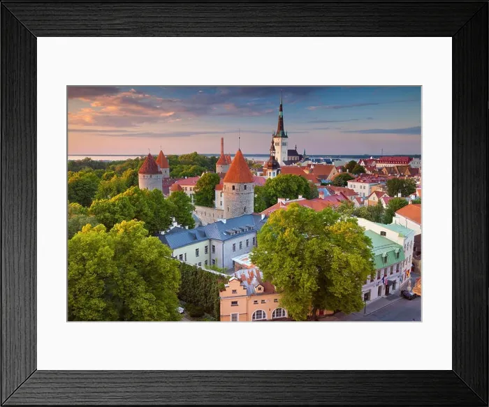 Framed Print : Tallinn. Image of Old Town Tallinn in Estonia during sunset Framed Print : Tallinn. Image of Old Town Tallinn in Estonia during sunset