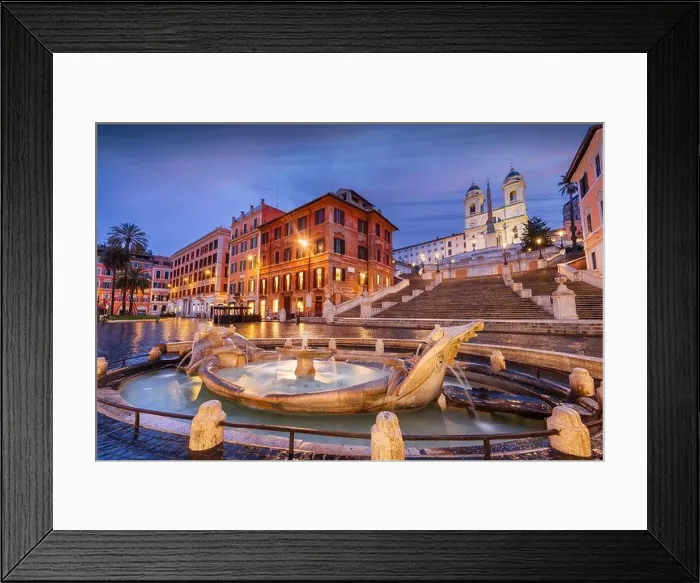 Framed Print : Spanish Steps in Rome, Italy in the early morning Framed Print : Spanish Steps in Rome, Italy in the early morning
