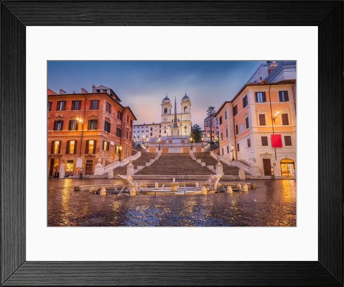 Framed Print : Spanish Steps in Rome, Italy in the early morning Framed Print : Spanish Steps in Rome, Italy in the early morning