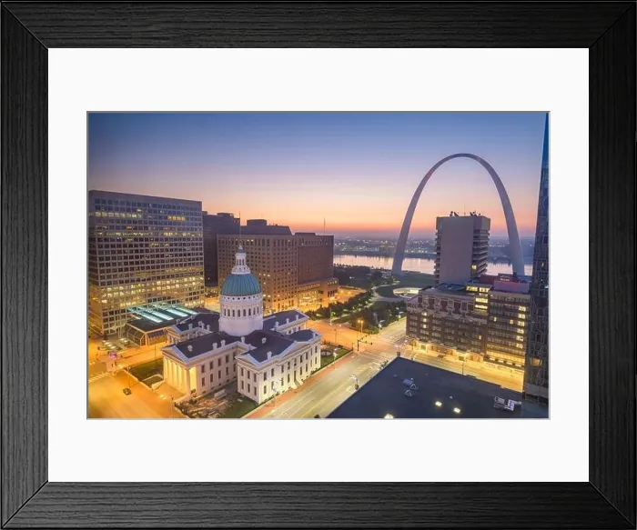 Framed Print : St. Louis, Missouri, USA cityscape view in the morning Framed Print : St. Louis, Missouri, USA cityscape view in the morning