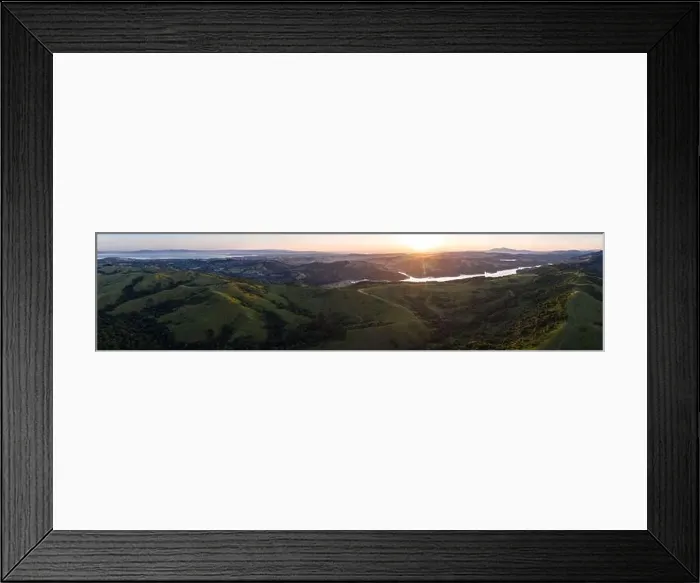 Framed Print : Sunlight illuminates the green hills of the East Bay. West of these tranquil hills and valleys is the densely populated area of San Francisco Bay Framed Print : Sunlight illuminates the green hills of the East Bay. West of these tranquil hills and valleys is the densely populated area of San Francisco Bay