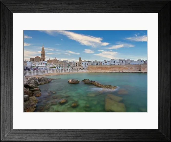 Framed Print : Panoramic view of Monopoli. Puglia, Southern Italy. Sea in summer. Italian resort Framed Print : Panoramic view of Monopoli. Puglia, Southern Italy. Sea in summer. Italian resort