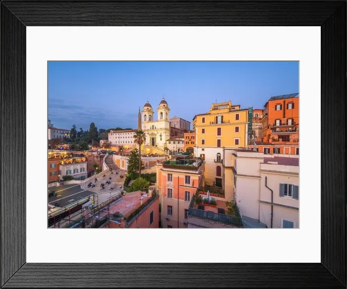Framed Print : Rome, Italy overlooking the Spanish Steps at night Framed Print : Rome, Italy overlooking the Spanish Steps at night