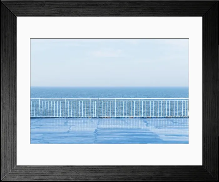 Framed Print : Blue ocean with clear sky from cruise ship. Minimalism in photography Framed Print : Blue ocean with clear sky from cruise ship. Minimalism in photography