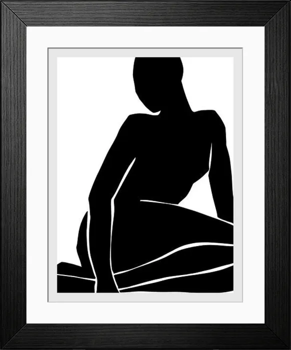 Framed Print : Mid century modern art print. Gallery wall printable art. Sketch of a woman. Boho style interior decor