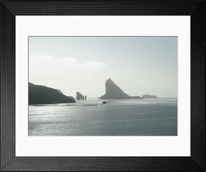 Framed Print : Dramatic view on Drangarnir and Tindholmur sea stacks in Atlantic ocean, Faroe Islands. Landscape photography Framed Print : Dramatic view on Drangarnir and Tindholmur sea stacks in Atlantic ocean, Faroe Islands. Landscape photography