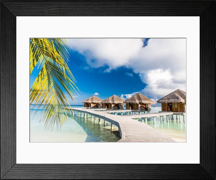 Framed Print : Beautiful beach in Maldives. Summer holiday travel concept Framed Print : Beautiful beach in Maldives. Summer holiday travel concept