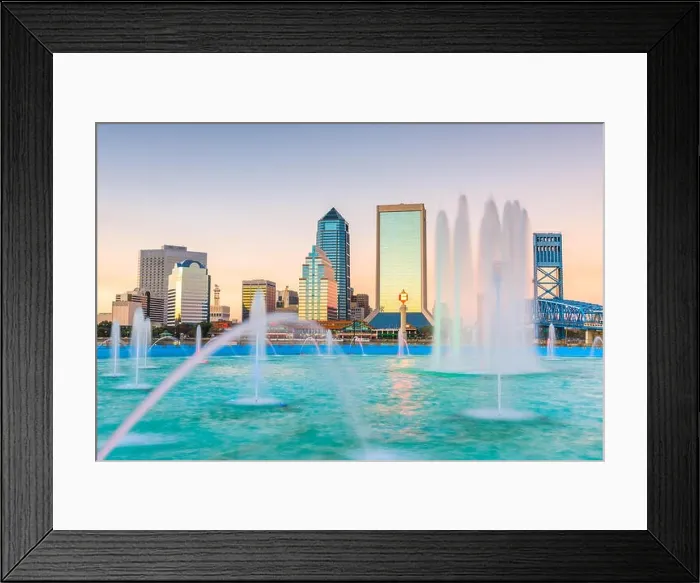 Framed Print : Jacksonville, Florida, USA and skyline Framed Print : Jacksonville, Florida, USA and skyline