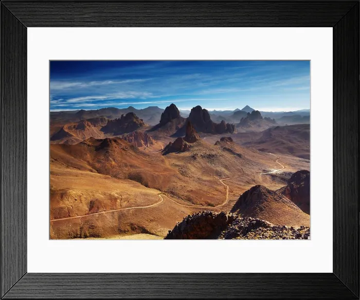Framed Print : Sahara Desert, Hoggar mountains, Algeria, view from Assekrem pass Framed Print : Sahara Desert, Hoggar mountains, Algeria, view from Assekrem pass