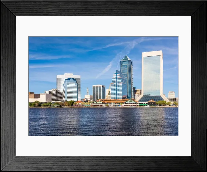 Framed Print : Jacksonville, Florida, USA downtown skyline over St. Johns River Framed Print : Jacksonville, Florida, USA downtown skyline over St. Johns River