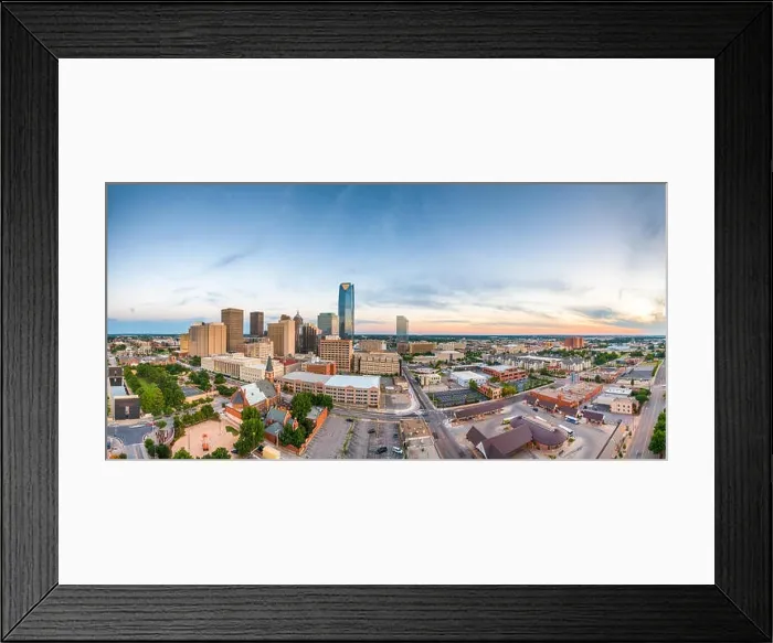 Framed Print : Downtown skyline of Oklahoma City, Oklahoma, USA at twilight Framed Print : Downtown skyline of Oklahoma City, Oklahoma, USA at twilight