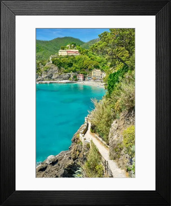 Framed Print : Tourist hiking trail to Monterosso, Cinque Terre, Liguria, Italy Framed Print : Tourist hiking trail to Monterosso, Cinque Terre, Liguria, Italy