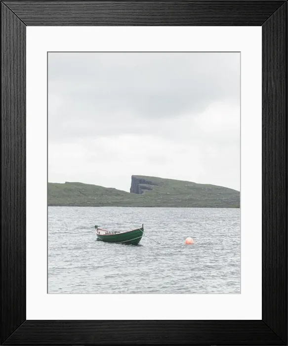 Framed Print : Morning view on lonely boat on cloudy Sorvagsvatn lake on cliffs of Vagar island, Faroe Islands, Denmark. Landscape photography Framed Print : Morning view on lonely boat on cloudy Sorvagsvatn lake on cliffs of Vagar island, Faroe Islands, Denmark. Landscape photography