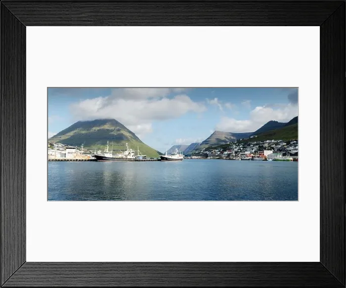 Framed Print : Breathtaking cityscape of Klaksvik town with fjord and cloudy mountains, Bordoy island, Faroe islands, Denmark. Landscape photography Framed Print : Breathtaking cityscape of Klaksvik town with fjord and cloudy mountains, Bordoy island, Faroe islands, Denmark. Landscape photography