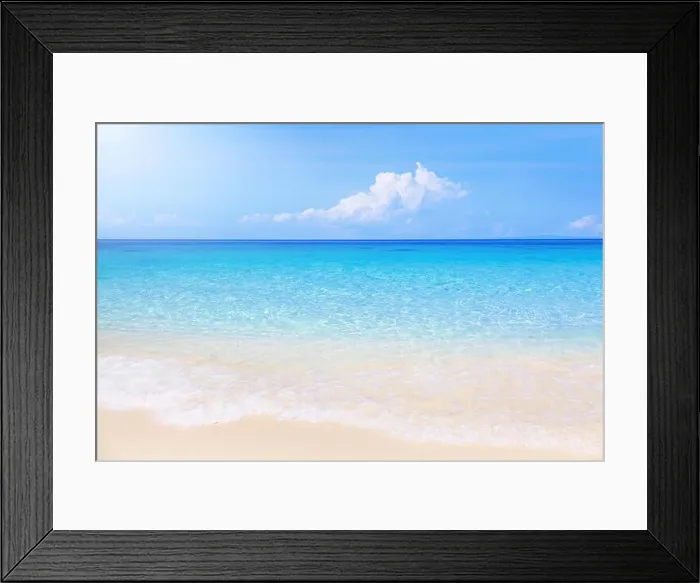 Framed Print : Paradise tropical beach with white sand and clear sea Framed Print : Paradise tropical beach with white sand and clear sea