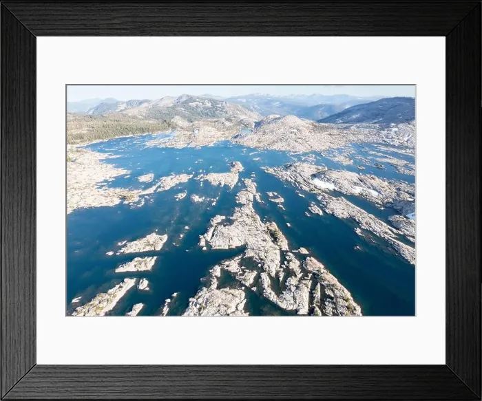 Framed Print : The scenic Lake Aloha in the Desolation Wilderness is a federally protected wilderness area just west of Lake Tahoe