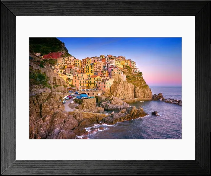 Framed Print : Manarola at sunset time, Cinque Terre National Park, Liguria, Italy, UNESCO Framed Print : Manarola at sunset time, Cinque Terre National Park, Liguria, Italy, UNESCO