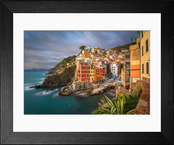 Framed Print : Riomaggiore, Italy, in the Cinque Terre coastal area at dusk Framed Print : Riomaggiore, Italy, in the Cinque Terre coastal area at dusk