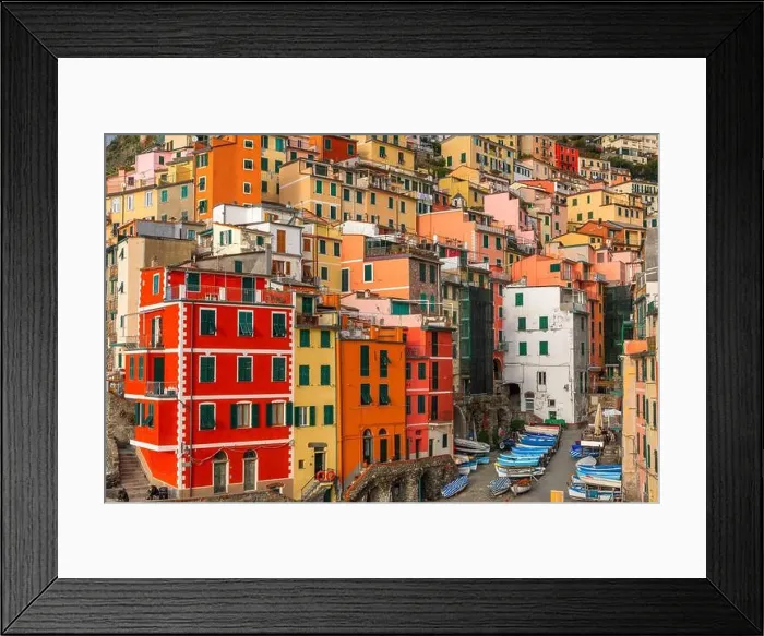 Framed Print : Riomaggiore, Italy townscape in the Cinque Terre Region Framed Print : Riomaggiore, Italy townscape in the Cinque Terre Region