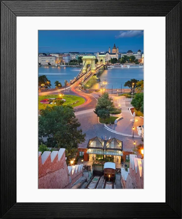 Framed Print : Budapest. Image of Budapest, capital city of Hungary, during twilight blue hour Framed Print : Budapest. Image of Budapest, capital city of Hungary, during twilight blue hour